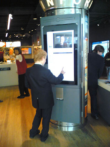 an iHub terminal at Federation Square in use